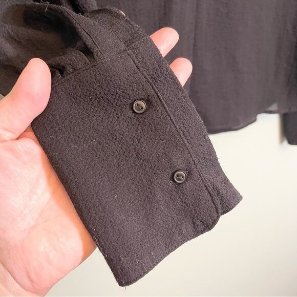 H&M Divided Women's Stand-Up Collar Deep Back Cutout Crêped Blouse Shirt Size 12 - Picture 8 of 10